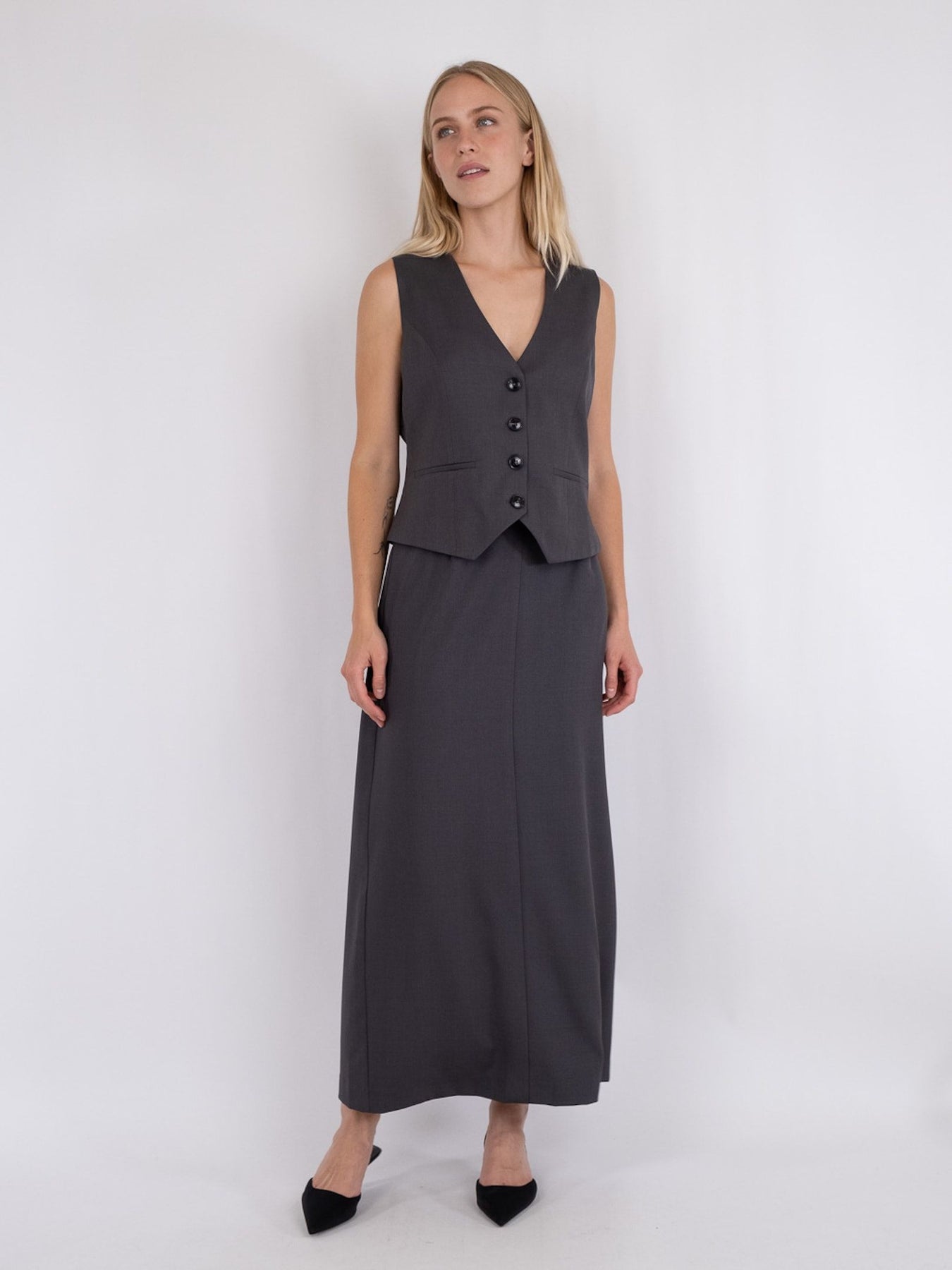 Vendetta Melange Vest - Dark Grey