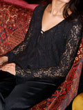 Anika Lace Blouse - Black
