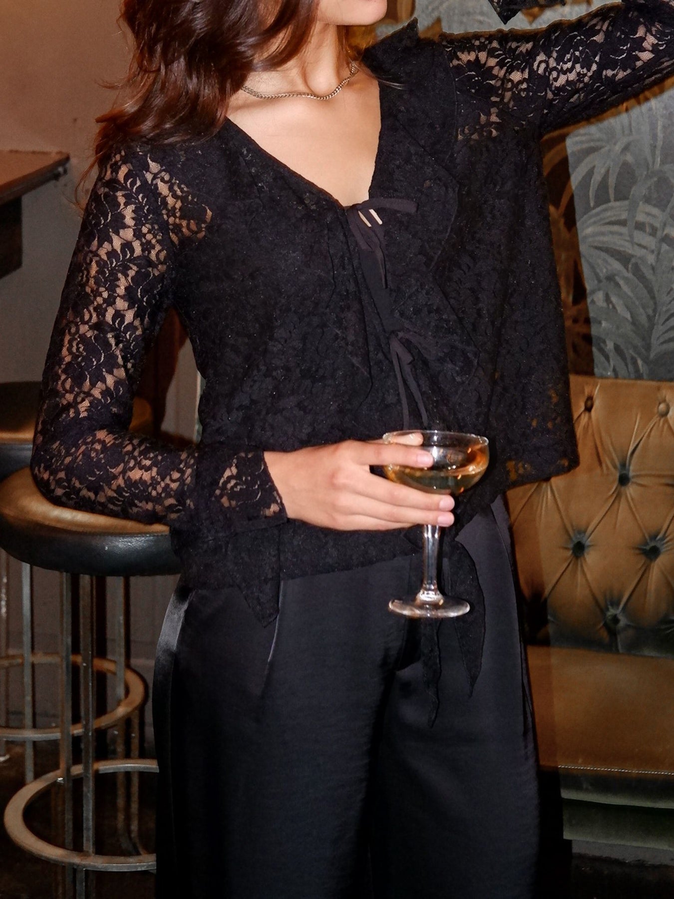 Anika Lace Blouse - Black