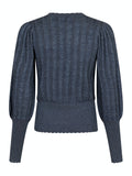 Dary Glitter Knit Blouse - Steel Grey