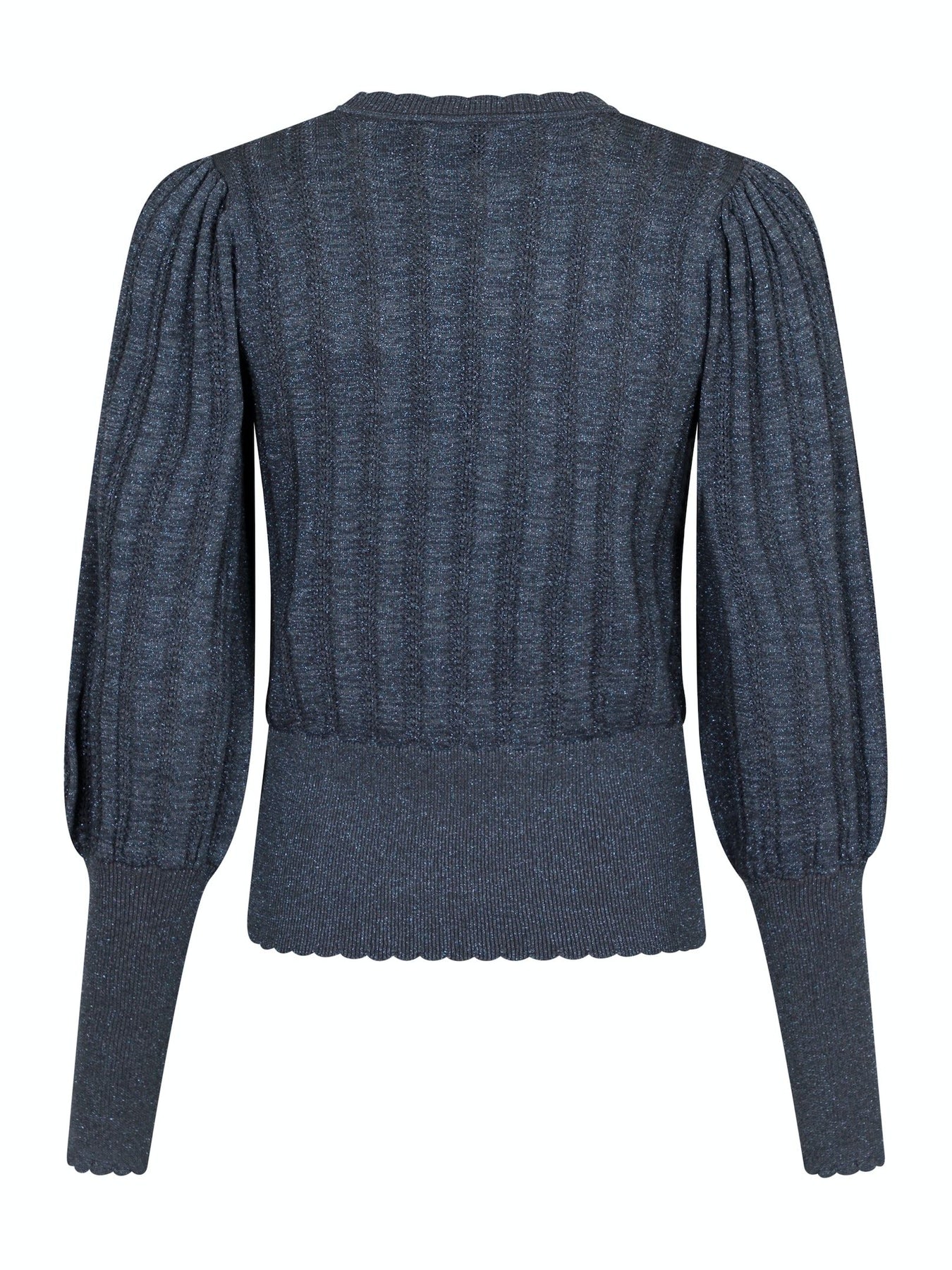 Dary Glitter Knit Blouse - Steel Grey
