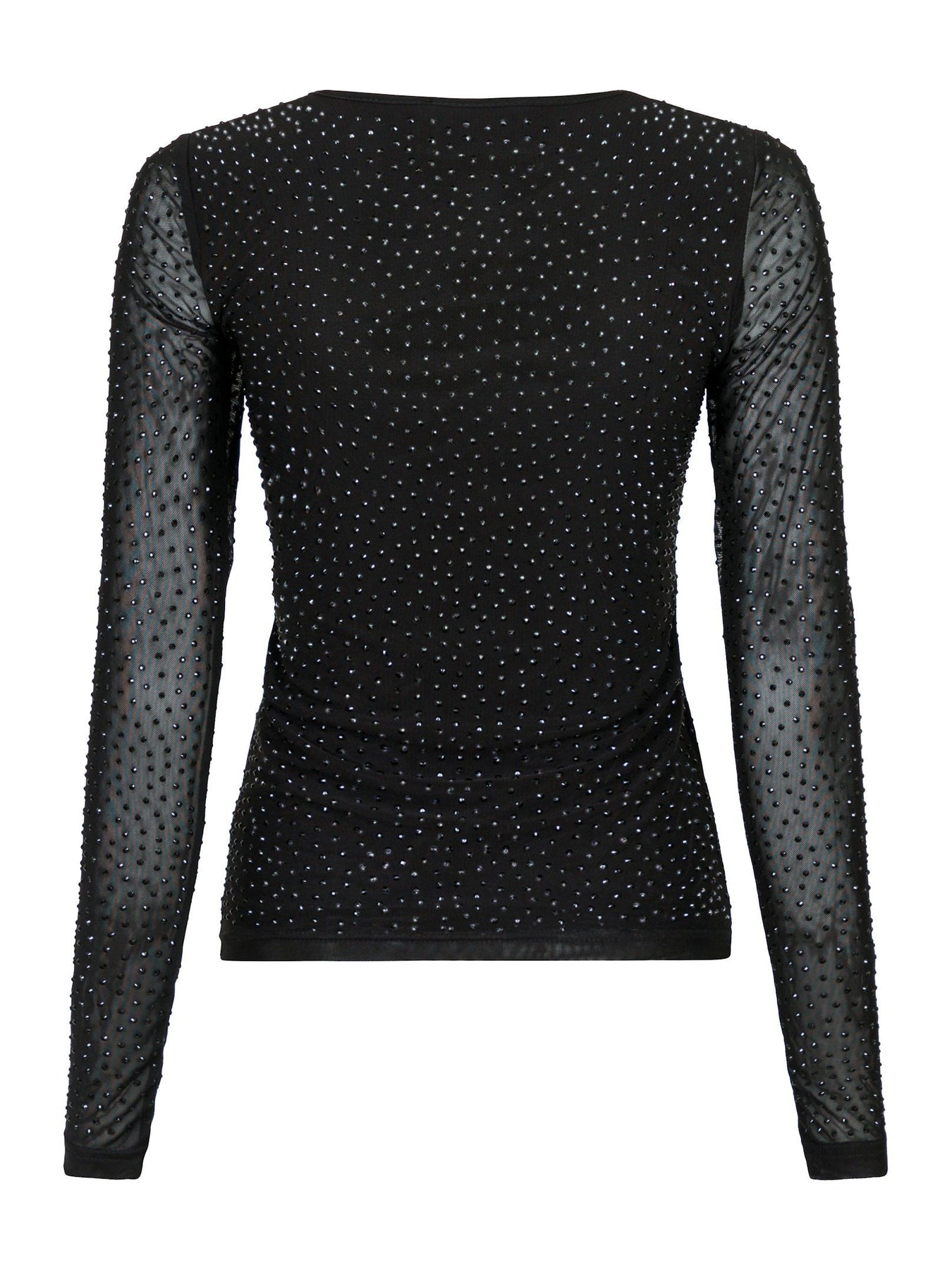 Basira Stone Mesh Blouse - Black