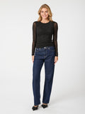 Basira Stone Mesh Blouse - Black