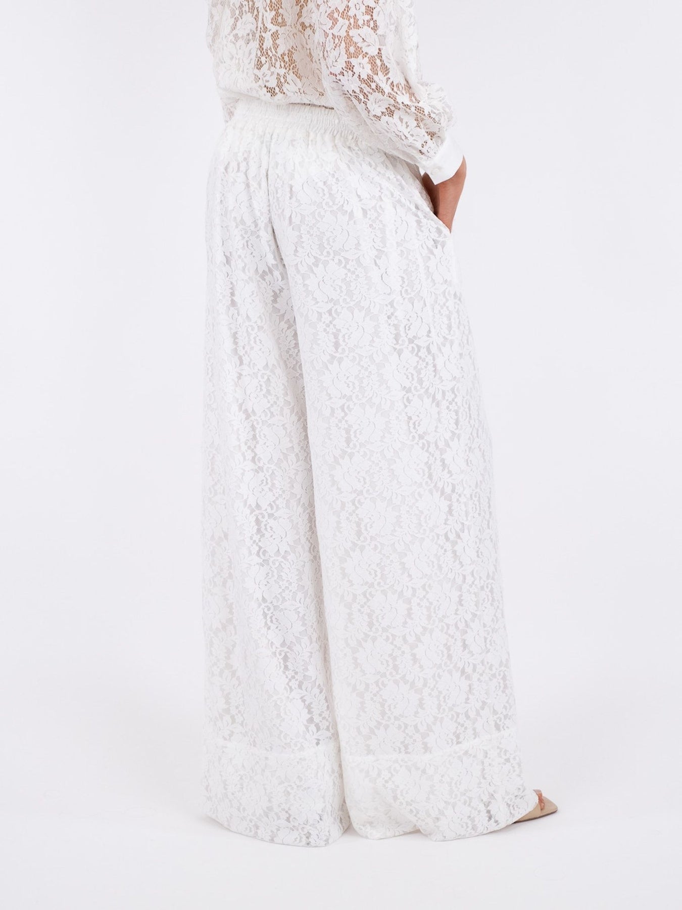 Madison Lace Pants - White
