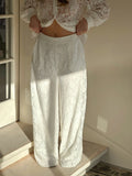 Madison Lace Pants - White