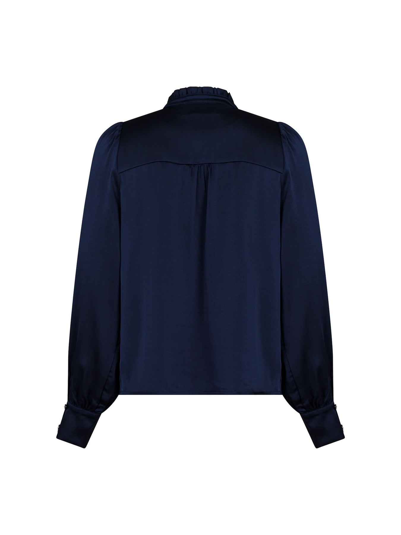 Massima Drapy Satin Blouse - Dark Navy