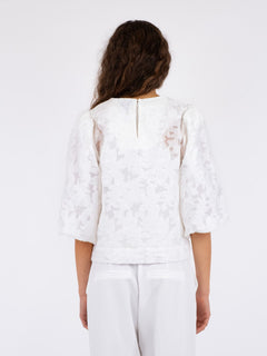 Lava Brocade Blouse - Off White