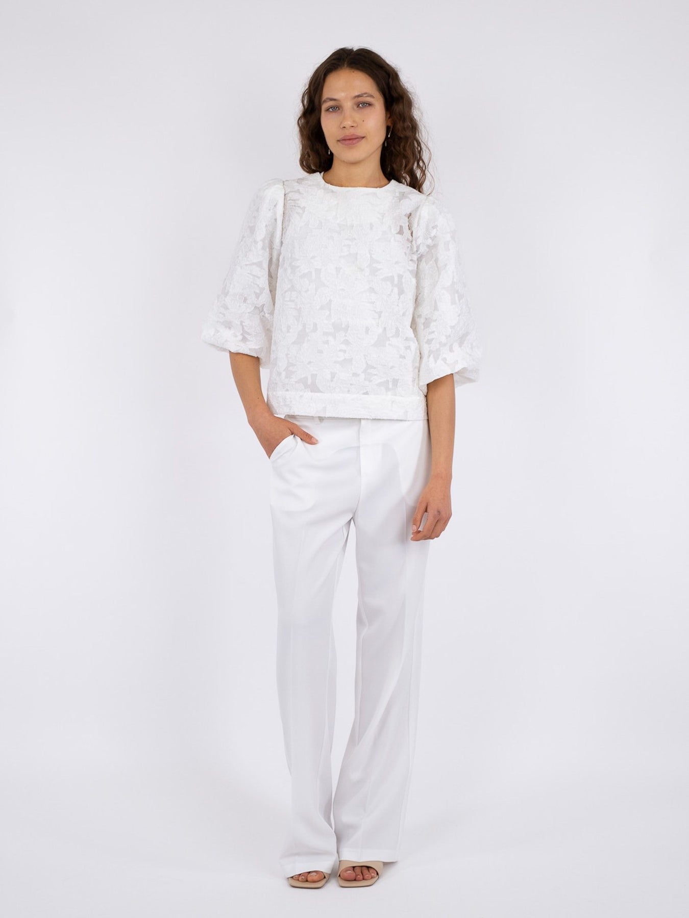 Lava Brocade Blouse - Off White