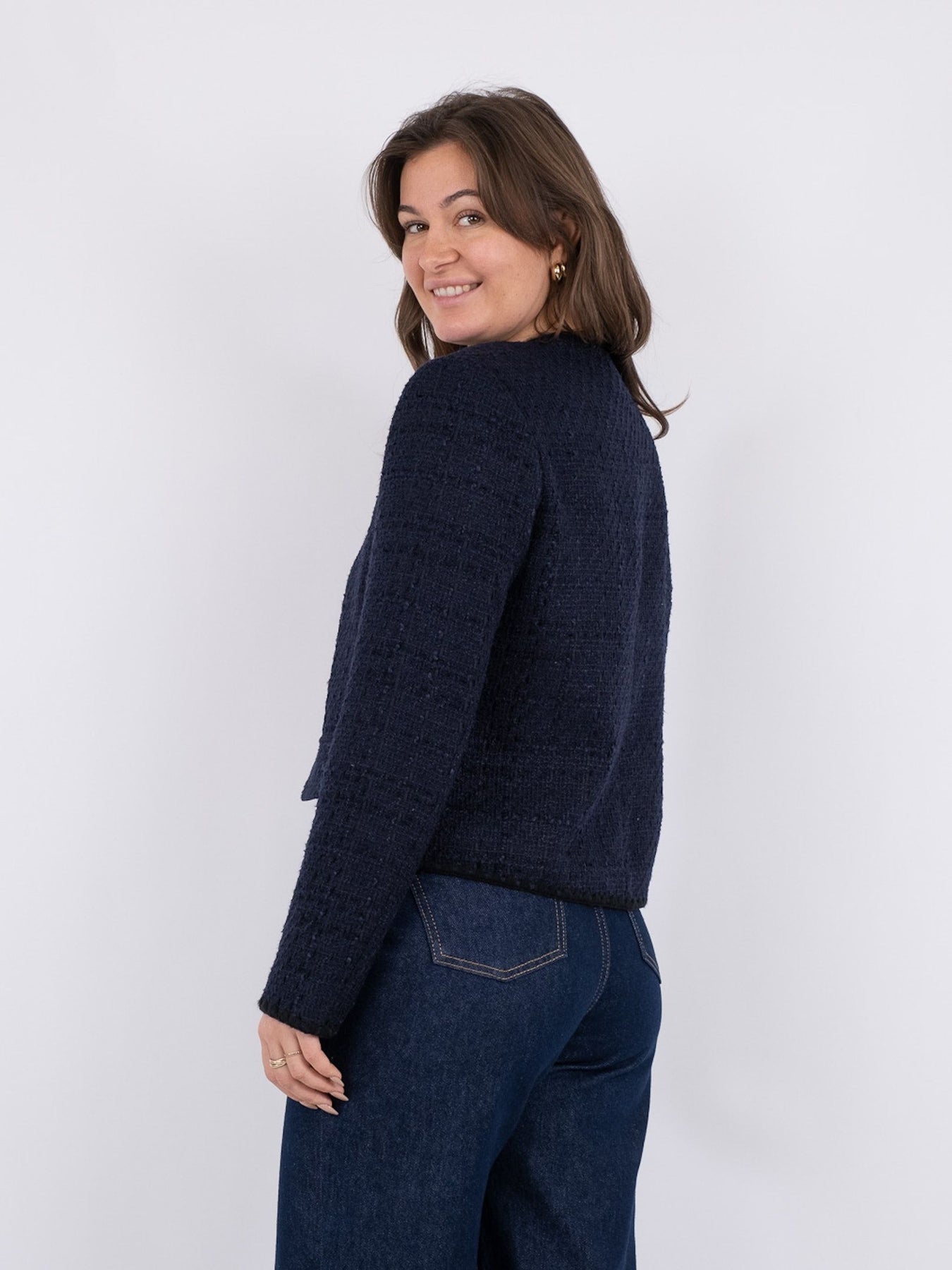 Helina Heavy Boucle Jacket - Navy