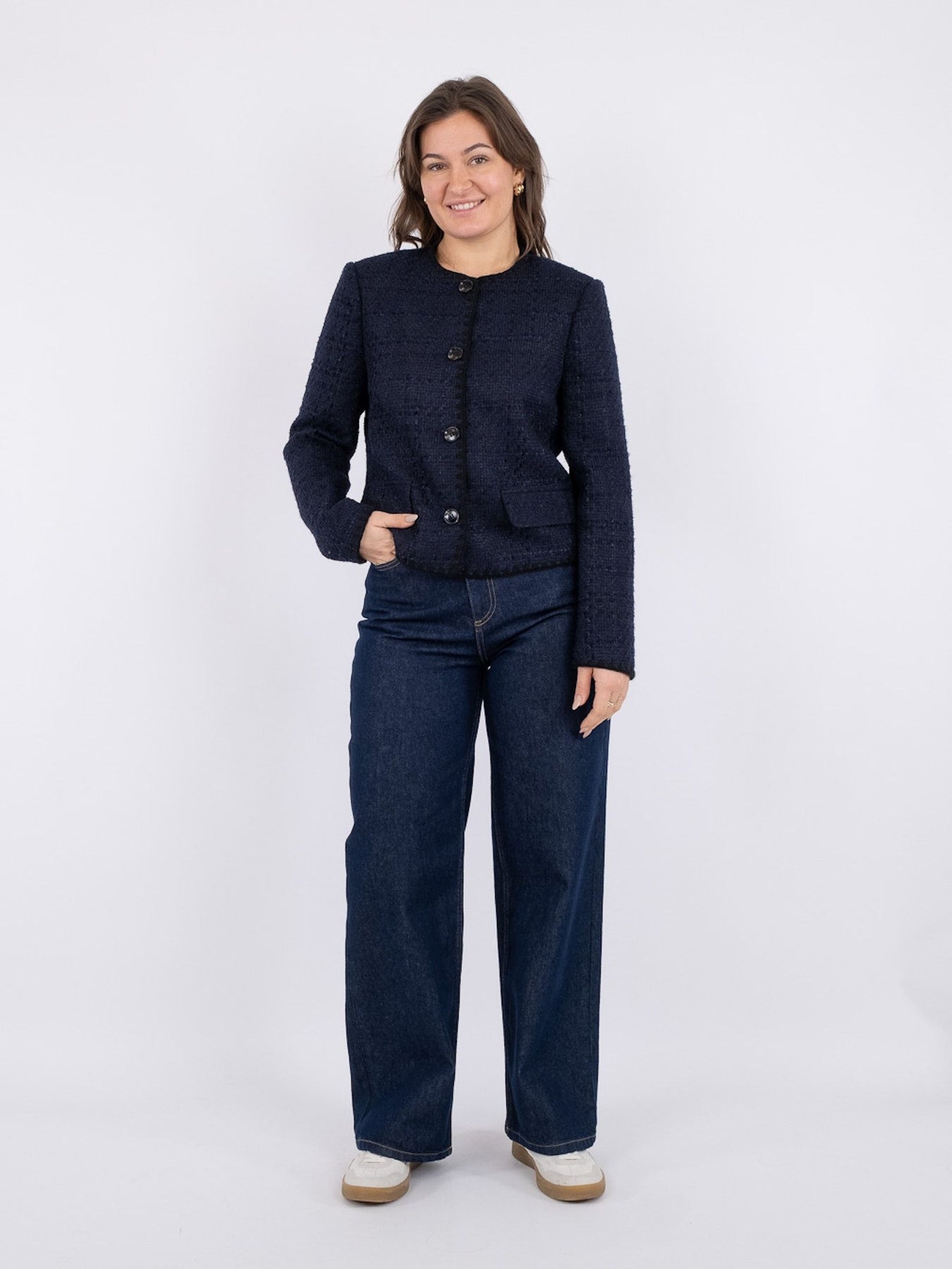 Helina Heavy Boucle Jacket - Navy