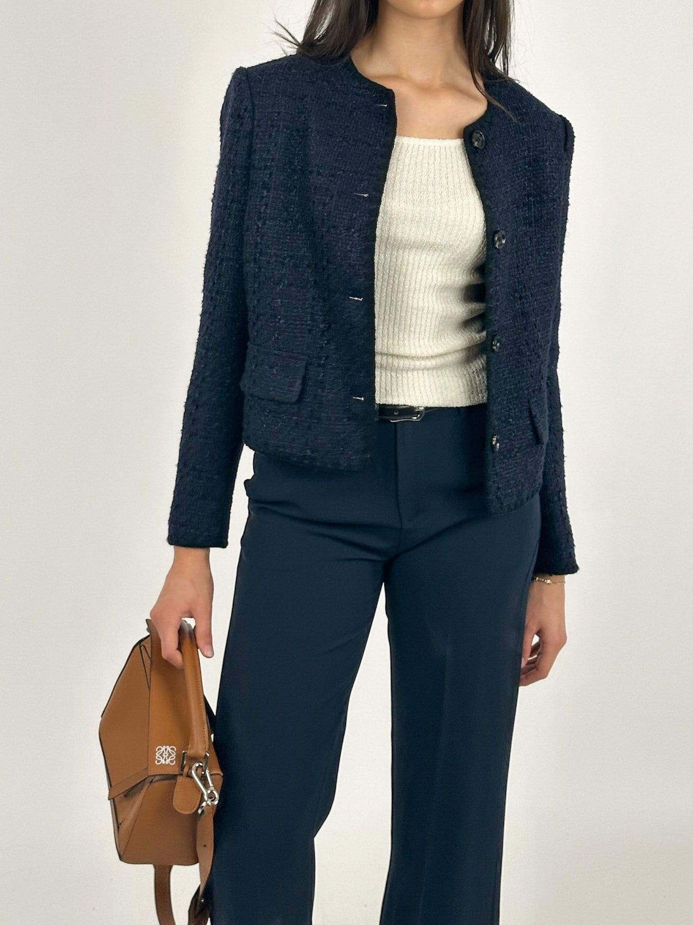 Helina Heavy Boucle Jacket - Navy