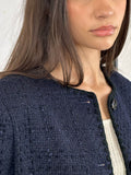 Helina Heavy Boucle Jacket - Navy