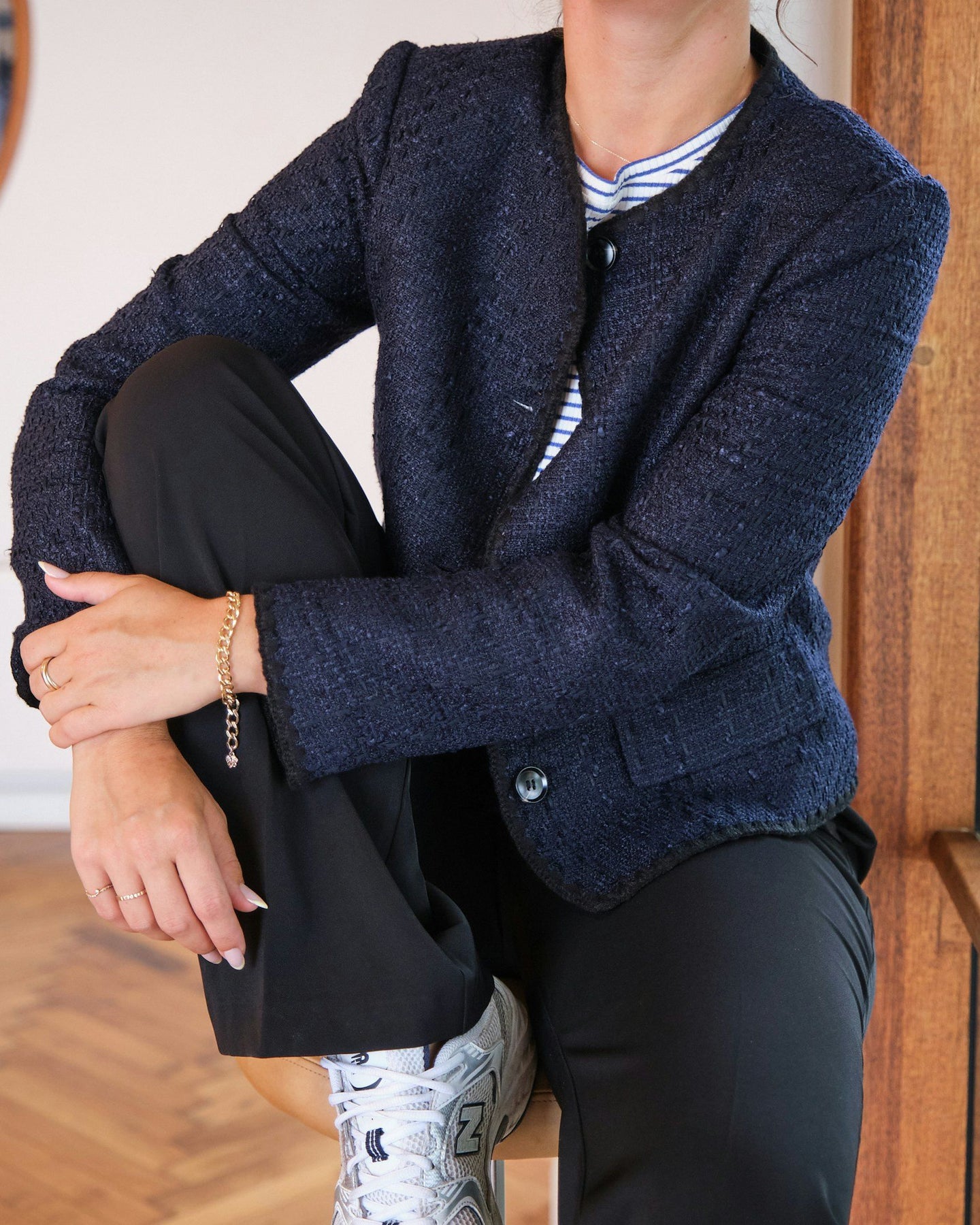 Helina Heavy Boucle Jacket - Navy