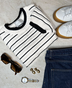 Sidra Stitch Knit Blouse - Ivory