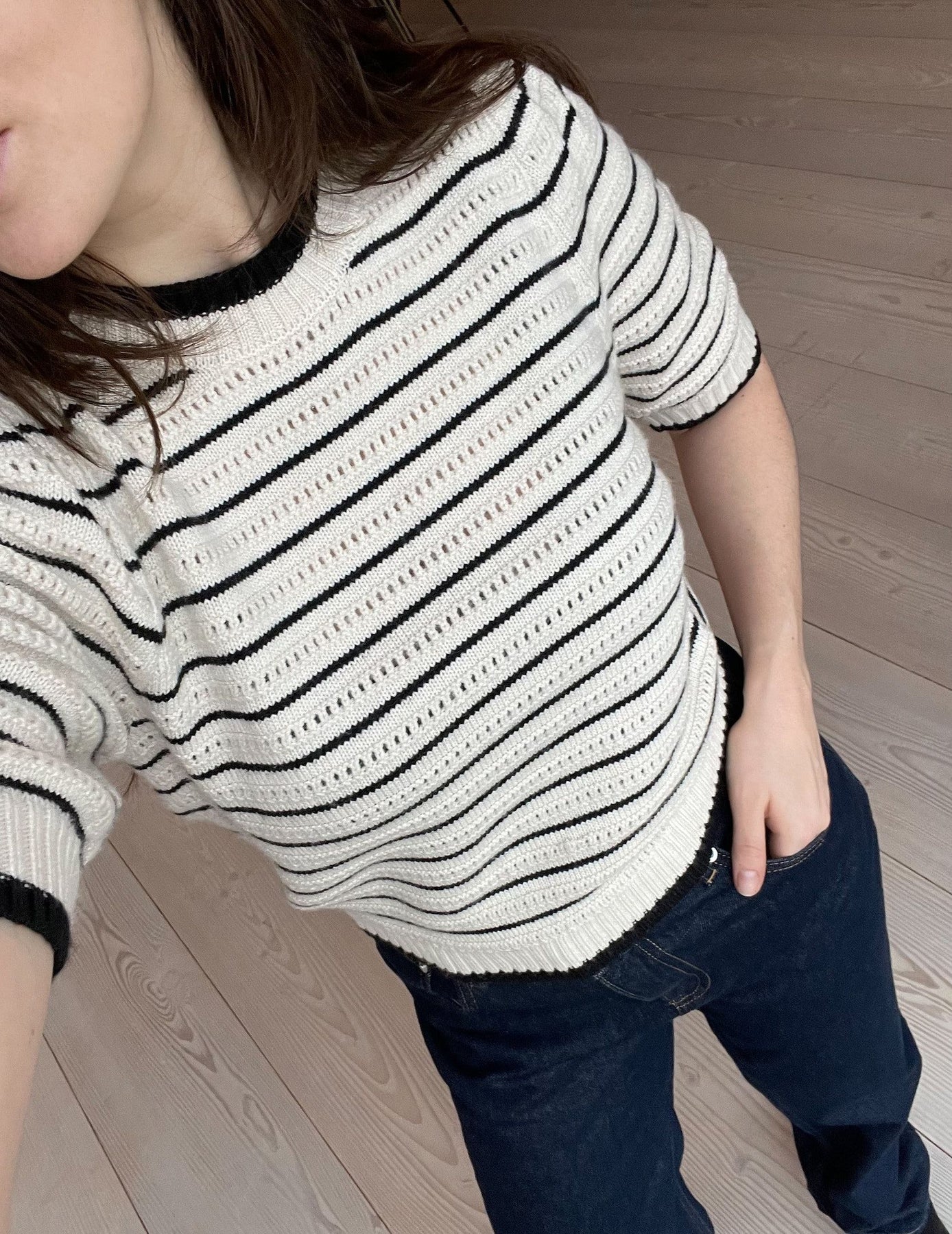 Sidra Stitch Knit Blouse - Ivory