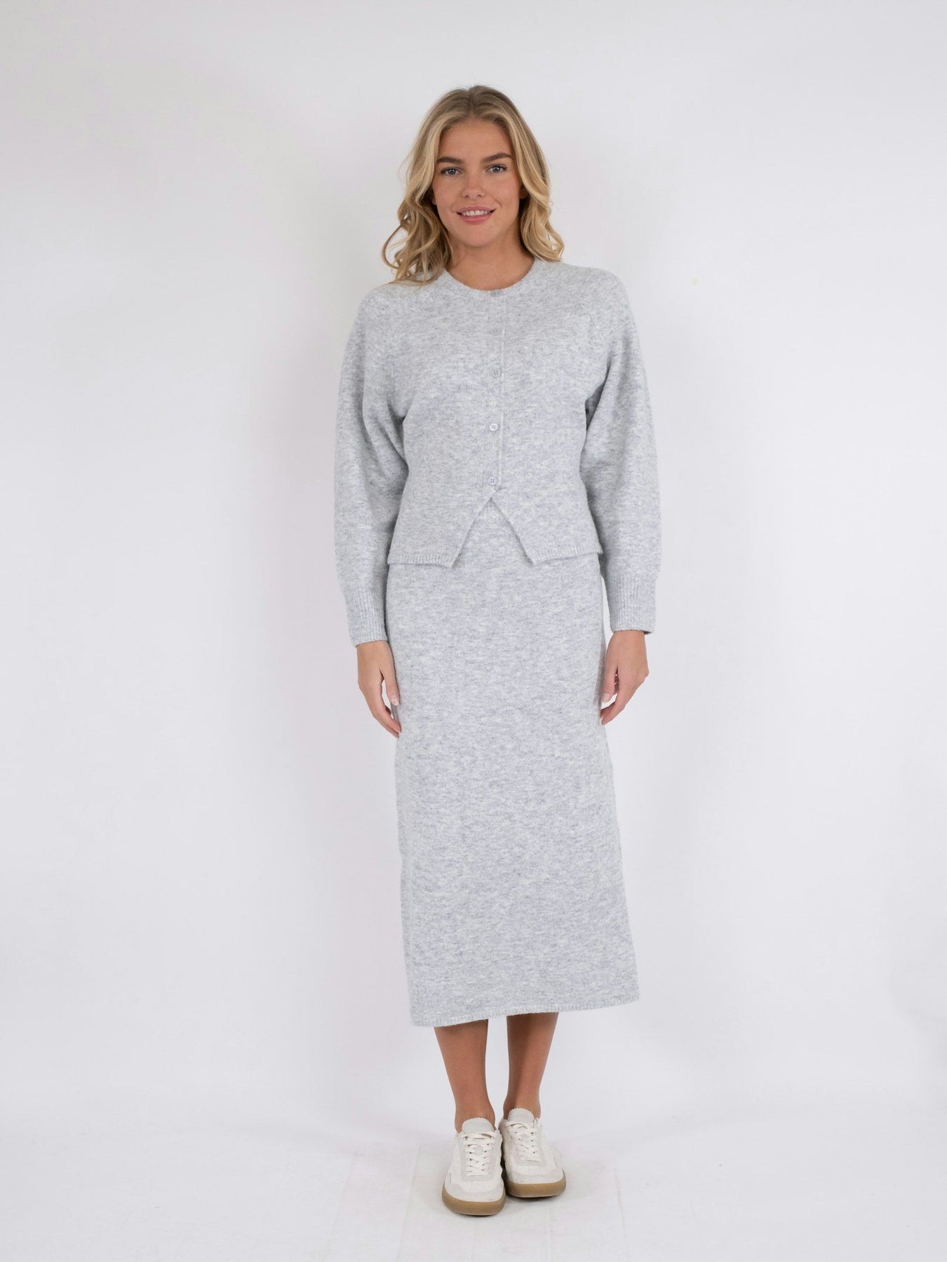 Rex Knit Blouse - Light Grey Melange