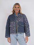 Kamil Quilt Combination Jacket - Blue