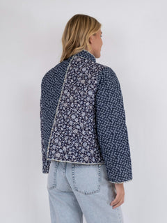 Kamil Quilt Combination Jacket - Blue