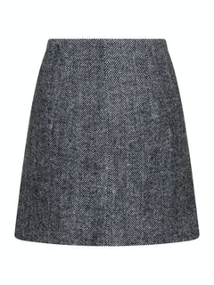 Helmine Herringbone Skirt - Black