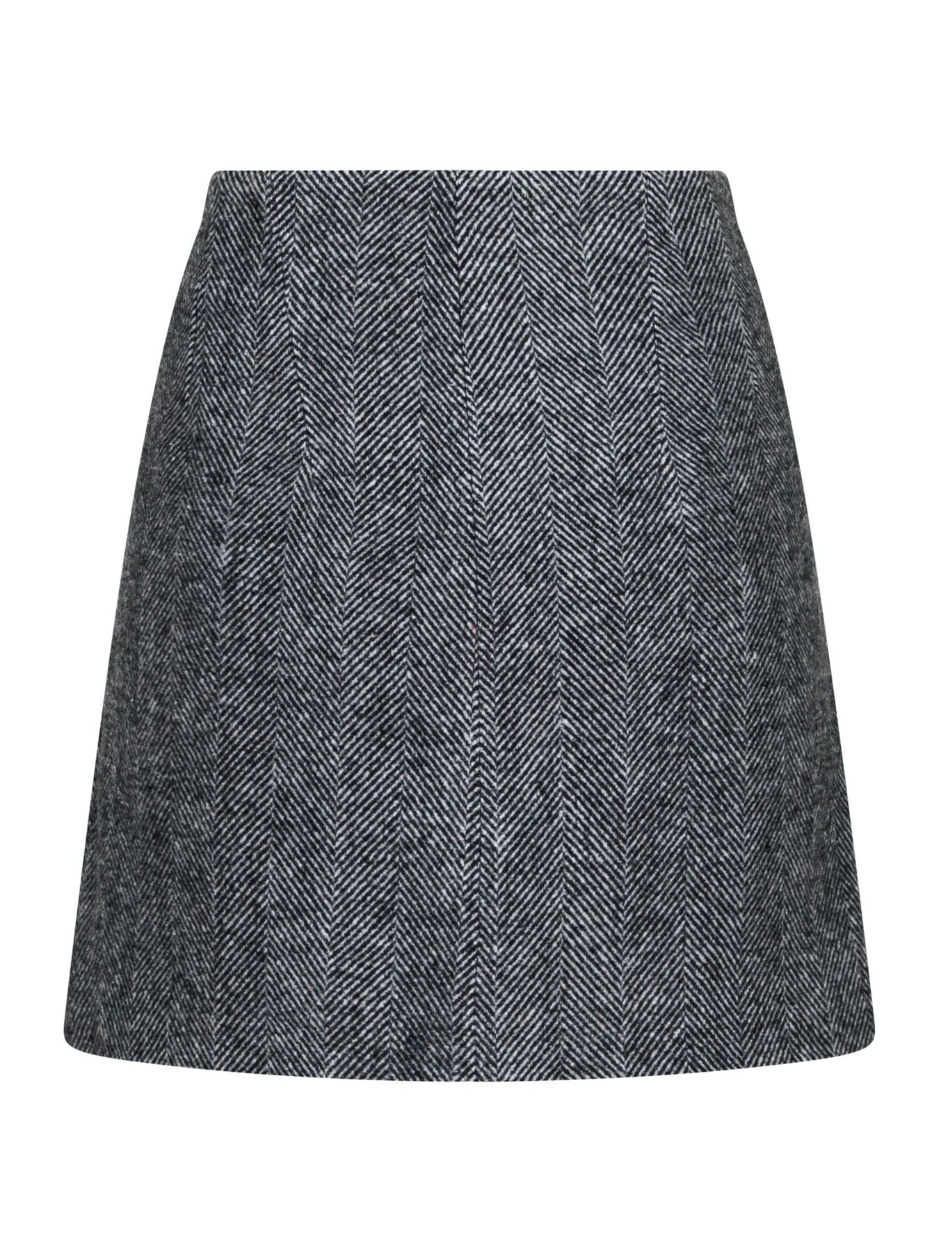 Helmine Herringbone Skirt - Black
