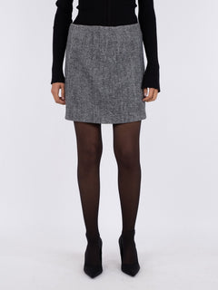 Helmine Herringbone Skirt - Black