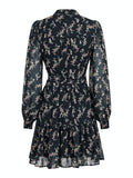 Alberti Flower Dress - Black