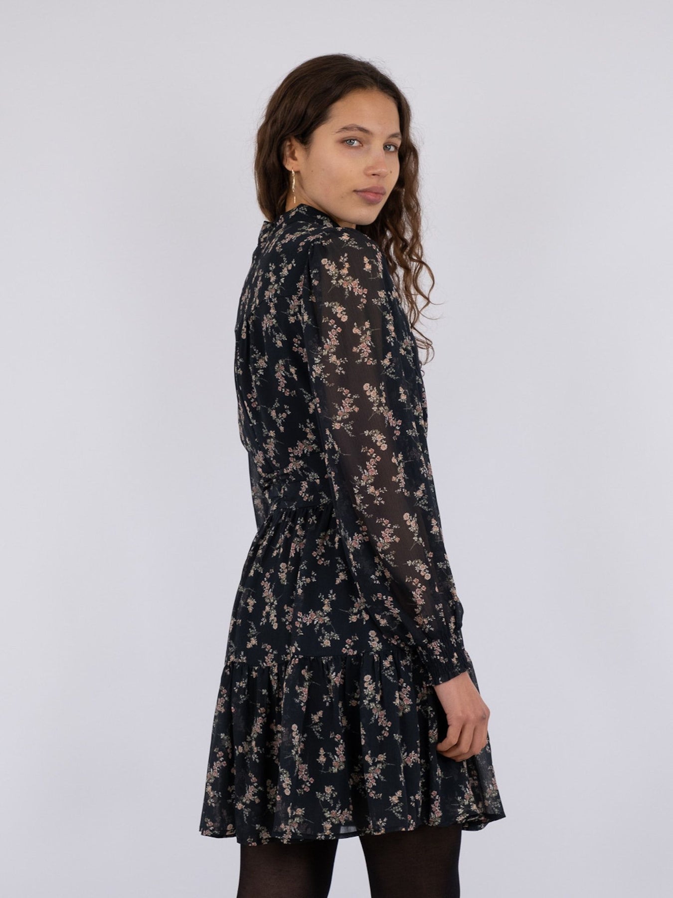 Alberti Flower Dress - Black