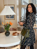 Alberti Flower Dress - Black