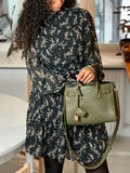 Alberti Flower Dress - Black