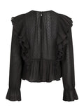 Mimma Plisse Blouse - Black