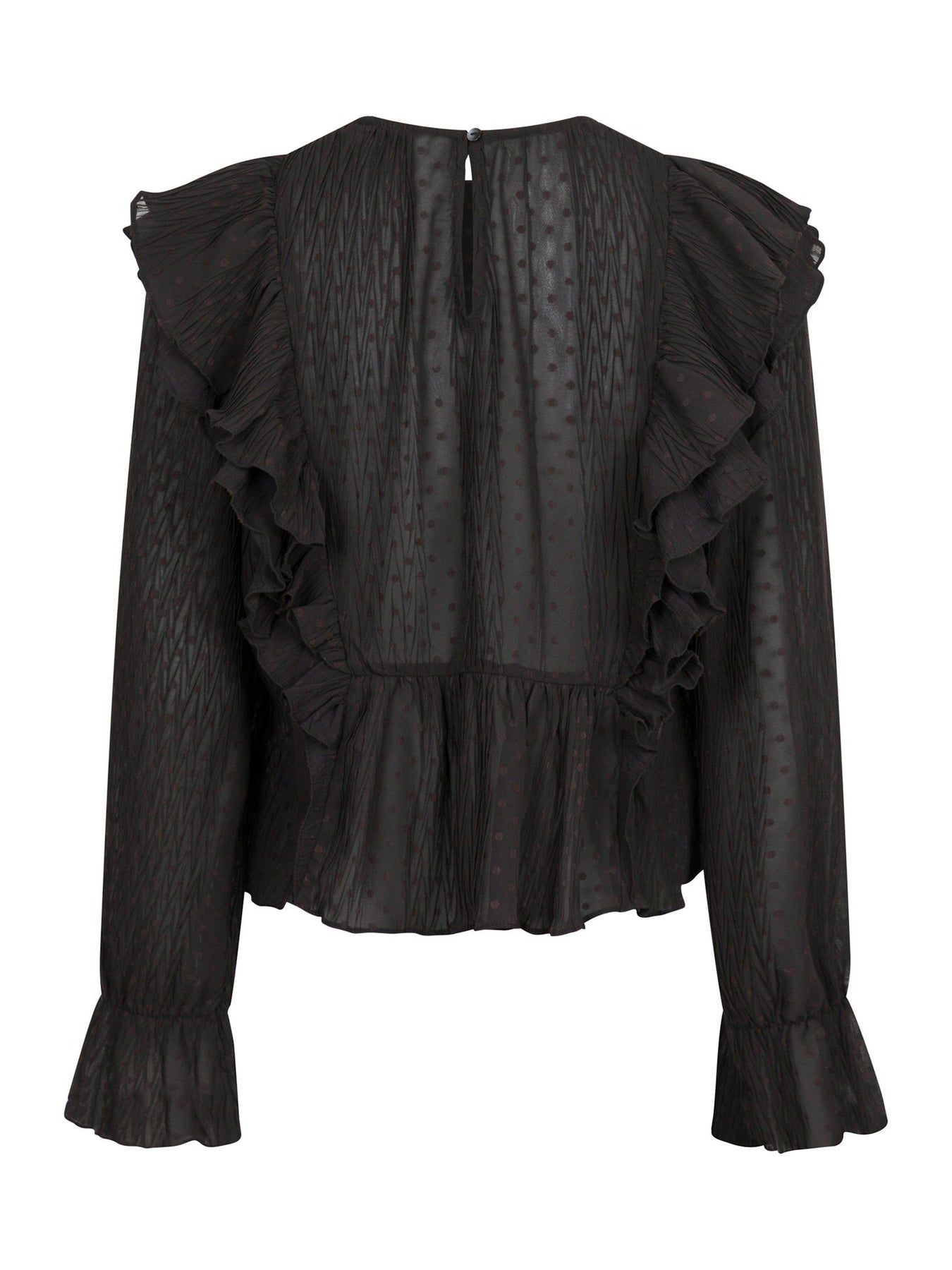 Mimma Plisse Blouse - Black
