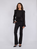 Mimma Plisse Blouse - Black