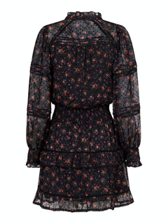 Milan Flower Bunch Dress - Black