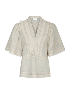 Evienne S Voile Top - Ivory