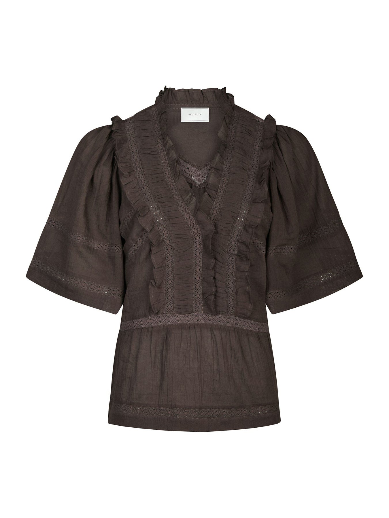 Evienne S Voile Top - Mörkbrun