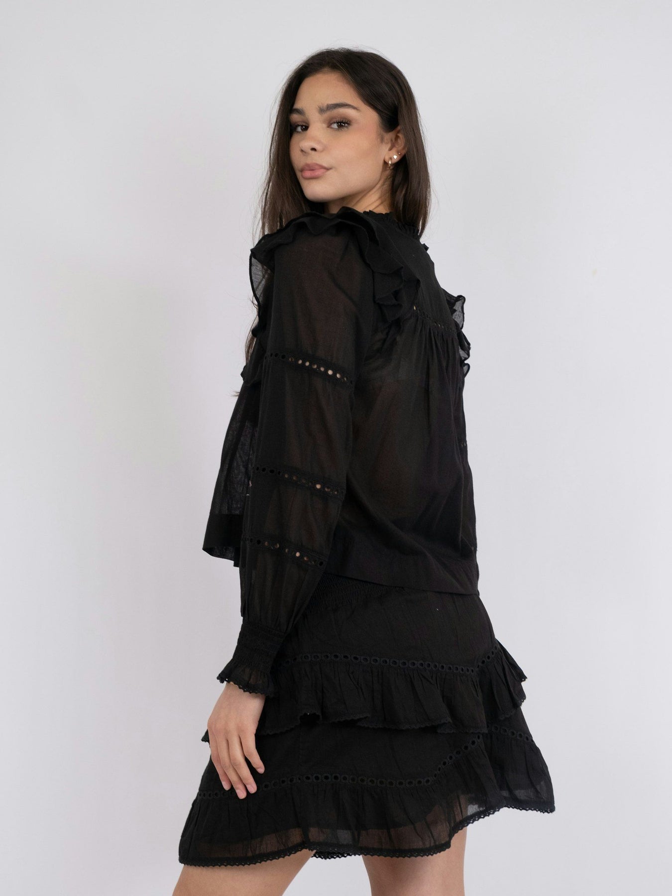 Aurika S Voile Blouse - Black