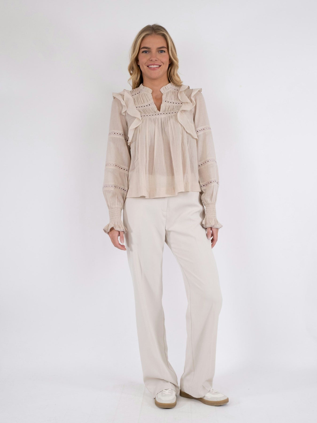 Aurika S Voile Blouse - Sand