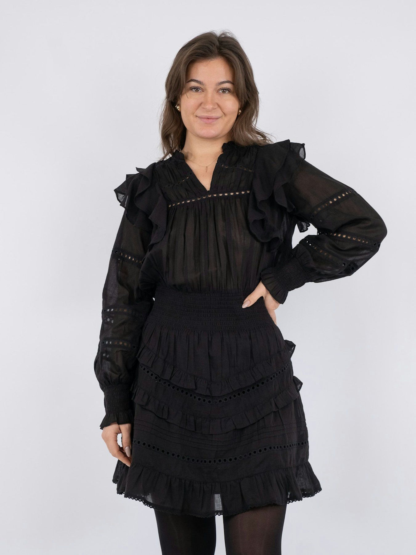 Neo Noir Harmoni S Voile Dress - Svart