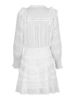 Harmoni S Voile Dress - White
