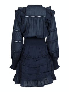 Harmoni S Voile Dress - Navy