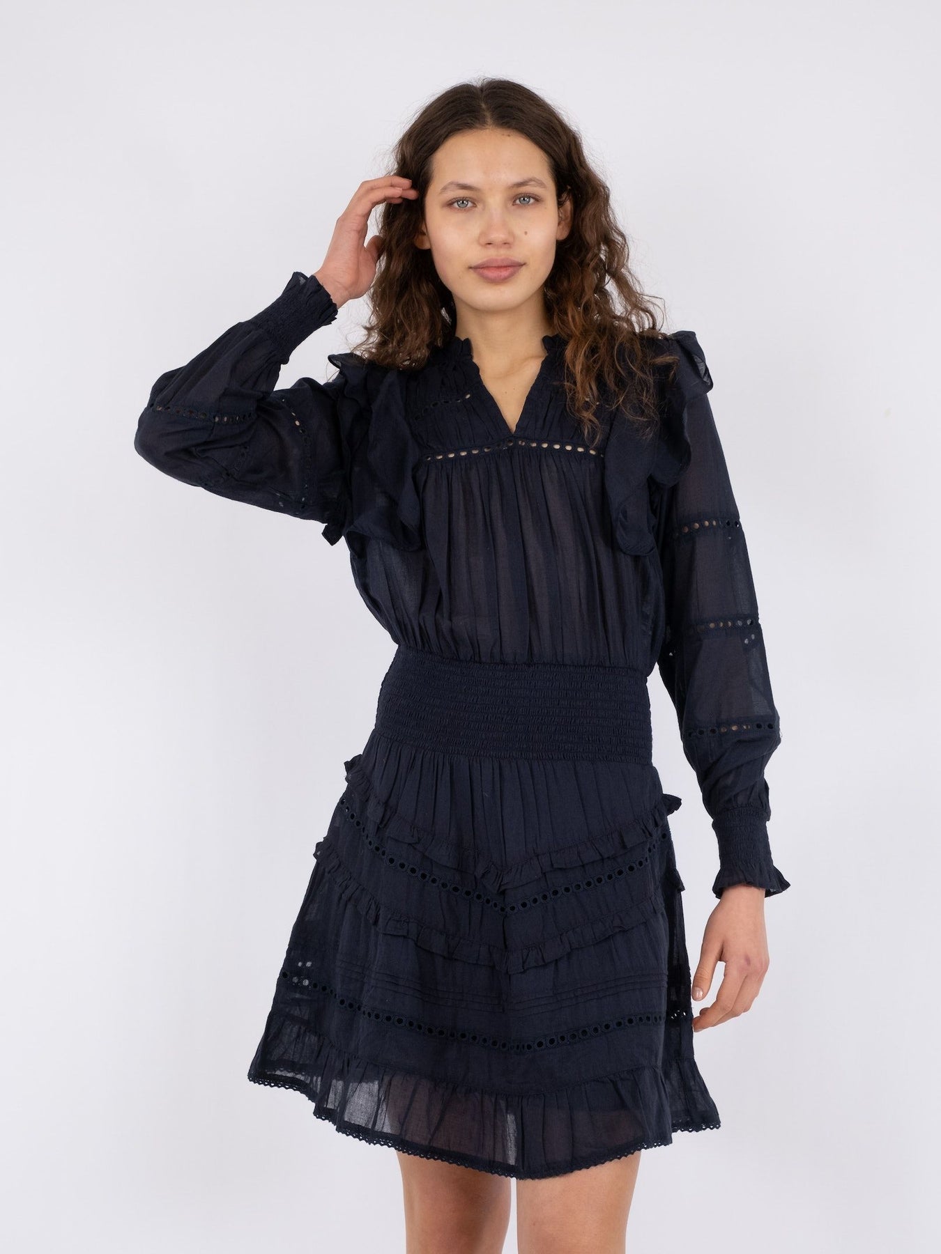 Harmoni S Voile Dress - Navy
