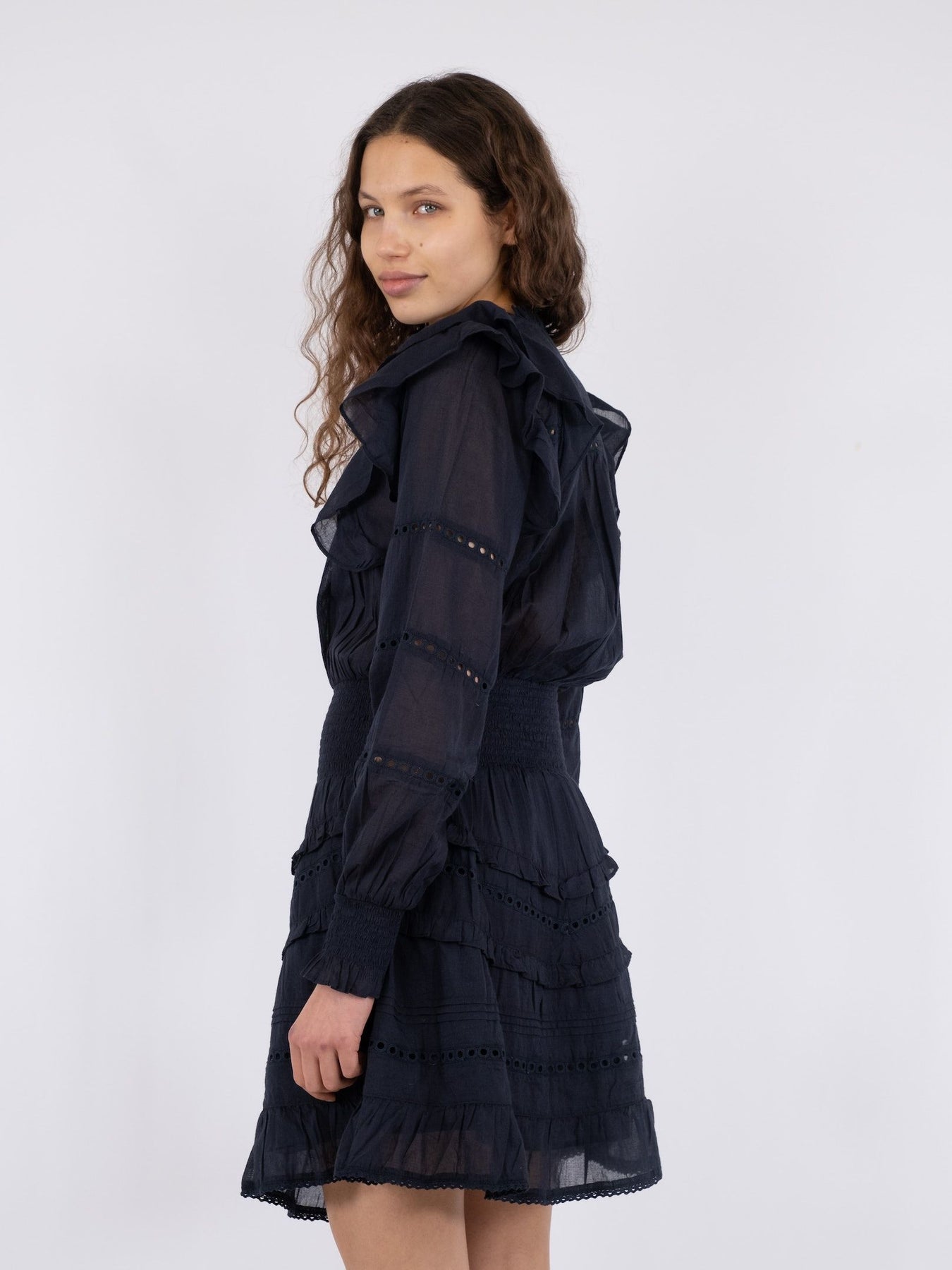 Harmoni S Voile Dress - Navy