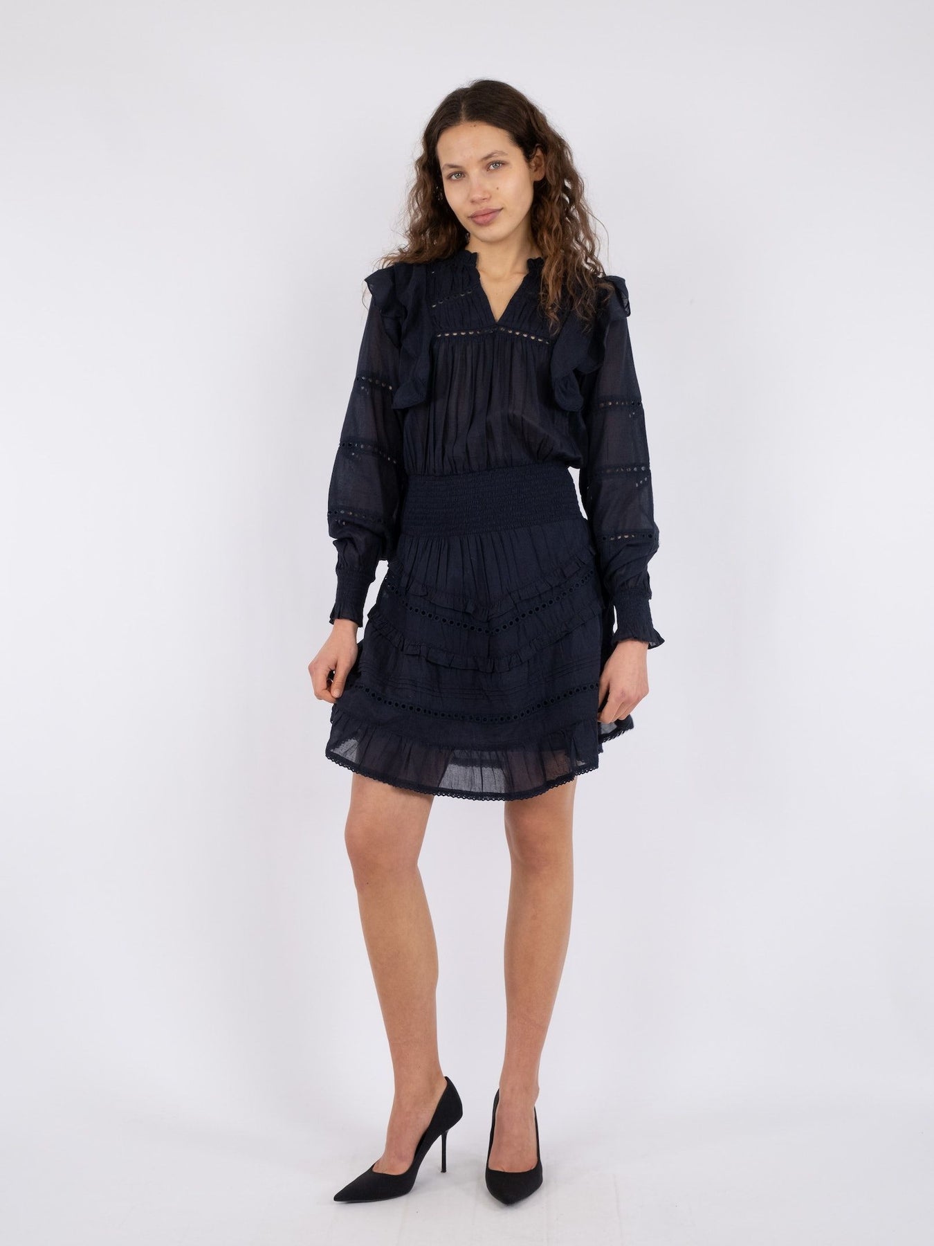Harmoni S Voile Dress - Navy