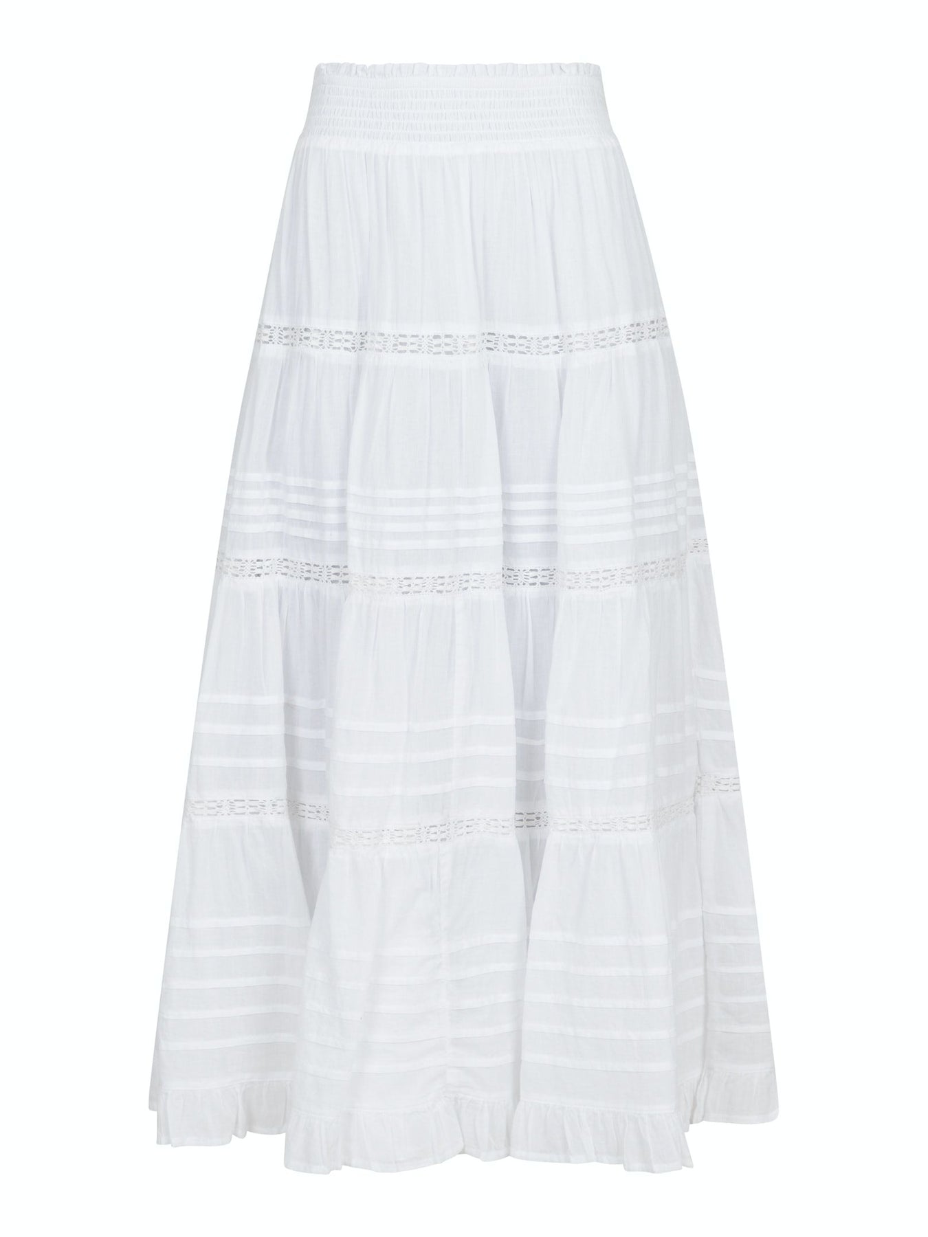 Felicia S Voile Kjol - Vit