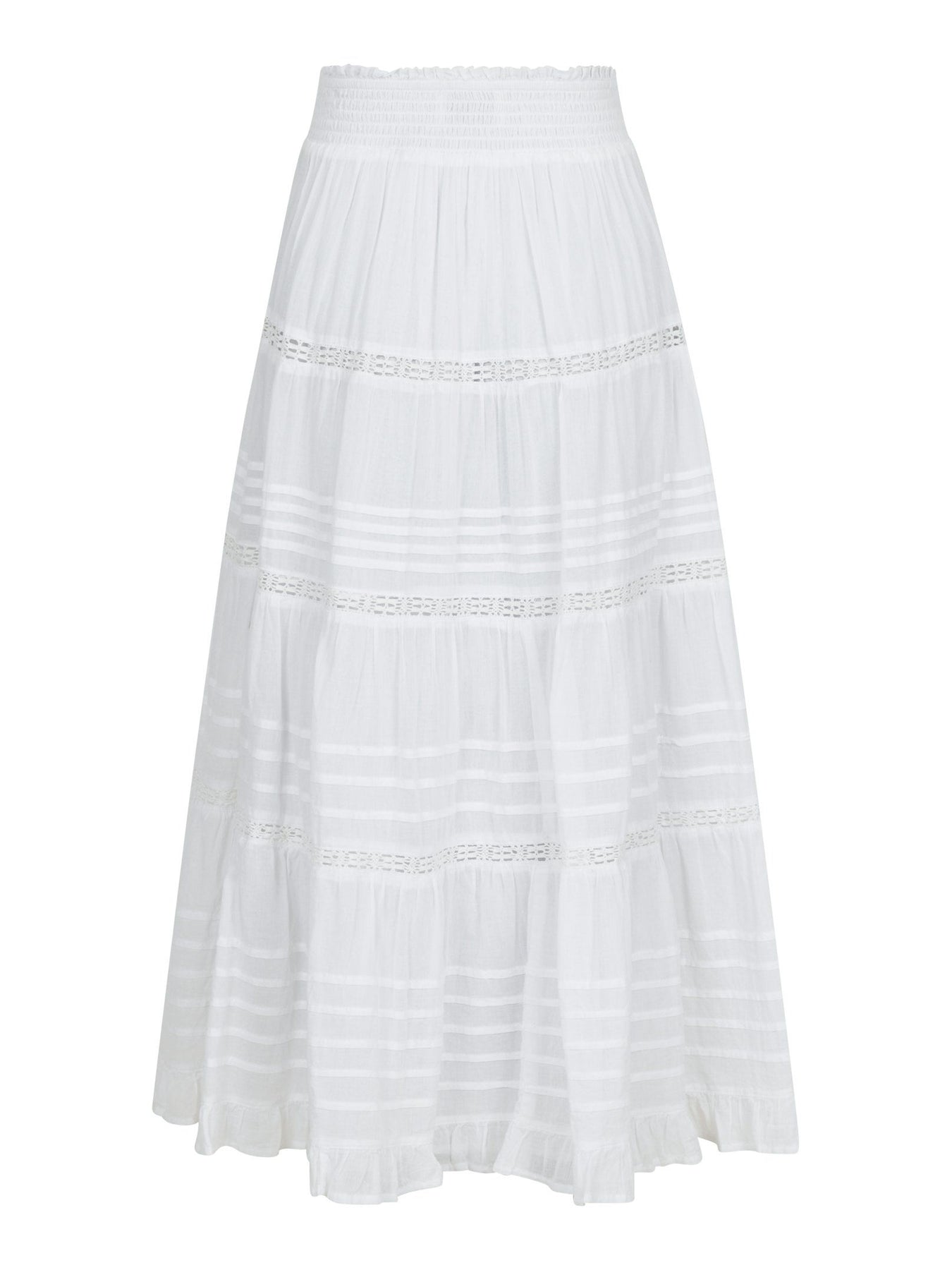 Felicia S Voile Kjol - Vit