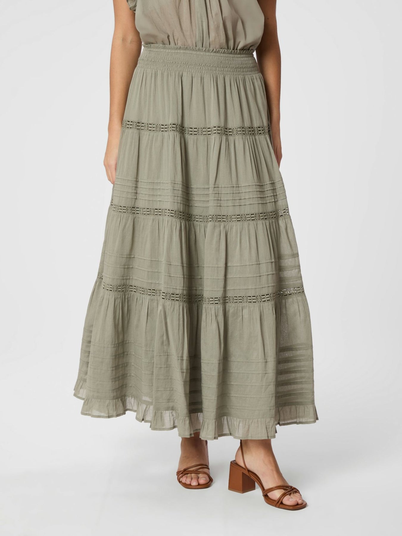 Felicia S Voile Skirt - Smoke Green
