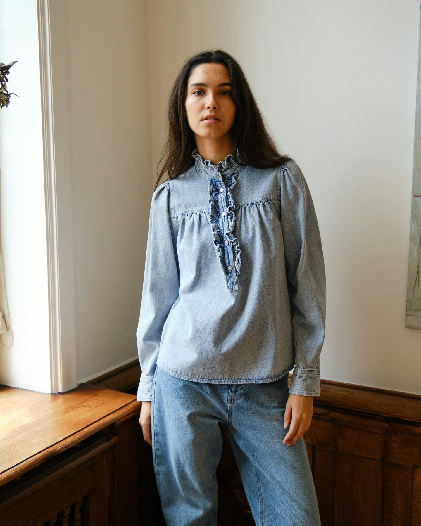 Justine Denimskjorta - Ljusblå