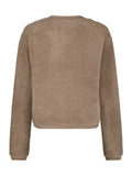Neo Noir Limo Fluffy Knit Cardigan - Dark Sand