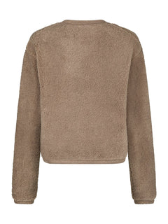 Limo Fluffy Knit Cardigan - Dark Sand