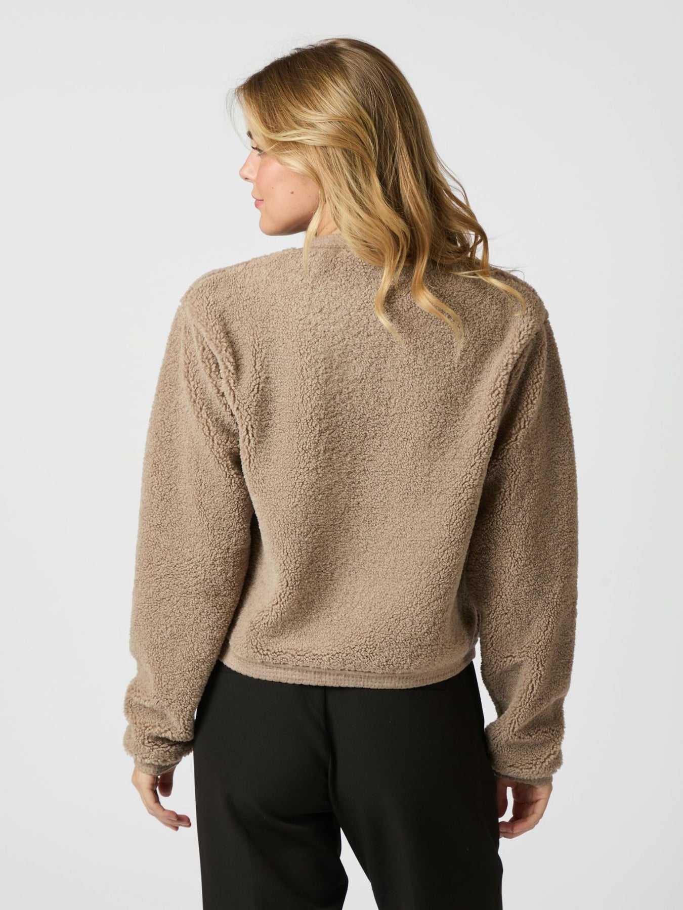 Neo Noir Limo Fluffy Knit Cardigan - Dark Sand